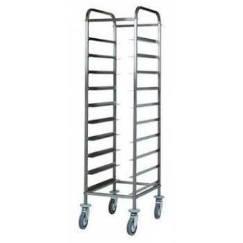 CARRELLO PORTAVASSOI IN ACCIAIO INOX - CAPACITA\' 10 VASSOI