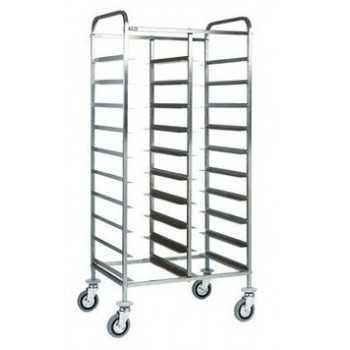 CARRELLO PORTAVASSOI IN ACCIAIO INOX - CAPACITA\' 20 VASSOI