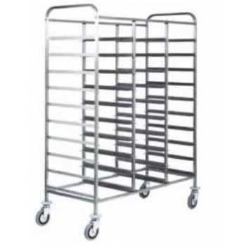 CARRELLO PORTAVASSOI IN ACCIAIO INOX - CAPACITA\' 30 VASSOI