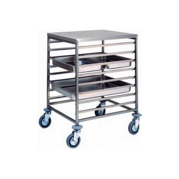 CHARIOT PORTE-PLATEAUX EN ACIER INOXYDABLE - 8 GN 2/1 CHARIOT PORTE-PLATEAUX EN ACIER INOXYDABLE - 8 GN 2/1