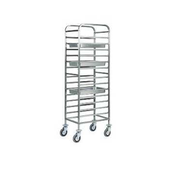 CARRELO PORTATEGLIE IN ACCIAIO INOX - 14 TEGLIE GN 1/1