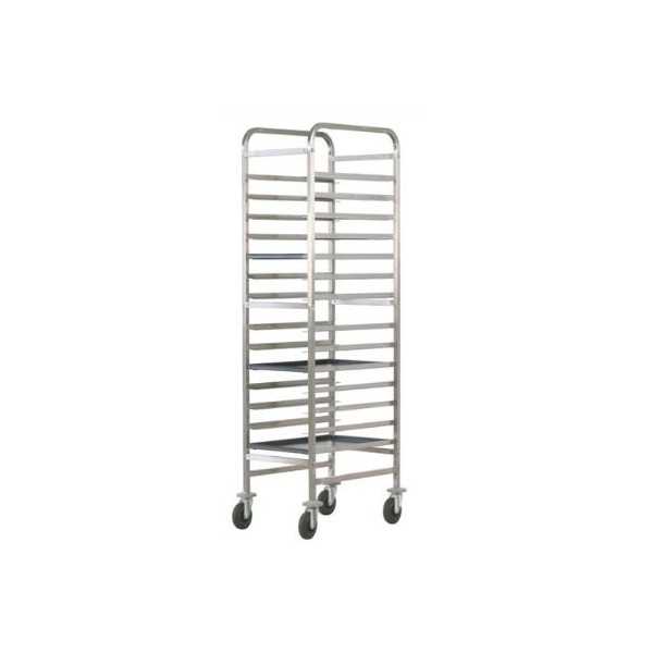 CHARIOT À PÂTISSERIES EN ACIER INOXYDABLE RENFORCÉ - 14 PLATEAUX 60x40 CM CHARIOT À PÂTISSERIES EN ACIER INOXYDABLE RENFORCÉ - 14 PLATEAUX 60x40 CM