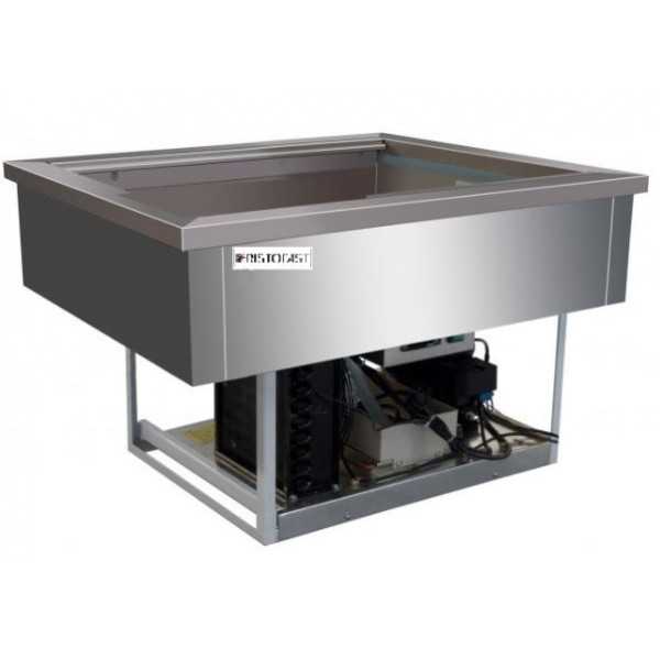 VASCA INOX REFRIGERATA DA INCASSO ( - 5 / +5 °C) - 3 VASCHE GN 1/1