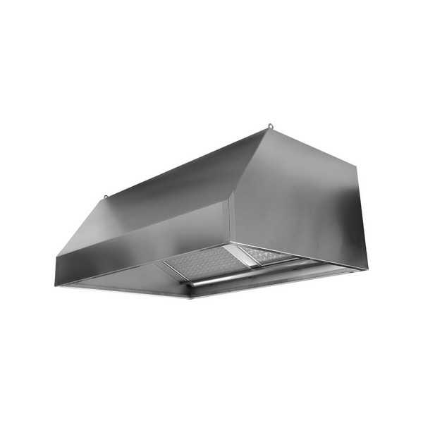 HOTTE MURALE CARRÉE EN ACIER INOXYDABLE AVEC FILTRES À LABYRINTHE (SANS MOTEUR) - D.70 cm