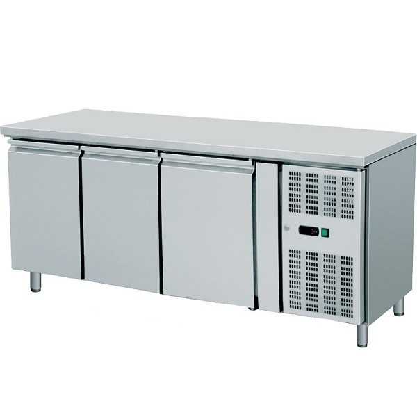 Banco refrigerato ventilato in acciaio GN 1/1 - 3 porte