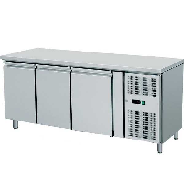 Comptoir réfrigéré ventilé en acier GN 1/1 - 3 portes Comptoir réfrigéré ventilé en acier GN 1/1 - 3 portes