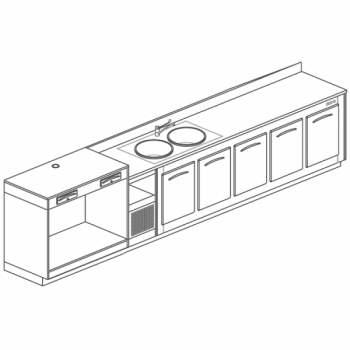 PIANO MACCHINA CAFFE\' E LAVELLO - L.400 cm