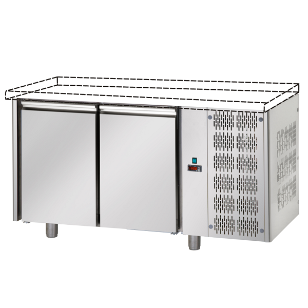 TABLE RÉFRIGÉRÉE EN INOX 2 PORTES SANS PLAN DE TRAVAIL - D.60 cm