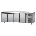 TAVOLO REFRIGERATO IN ACCIAIO INOX CON 4 PORTE SENZA PIANO DI LAVORO - P.60 cm