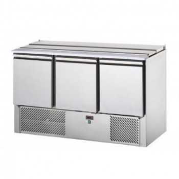 SALADETTE 3 PORTE CON COPERCHIO IN ACCIAIO INOX