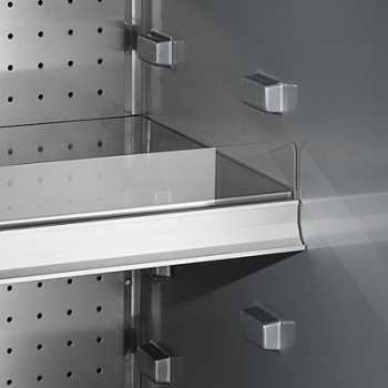 PLEXIGLASS FRONT STOPS PRODUCT FOR SHELF