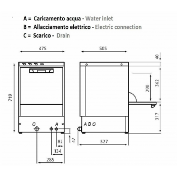 LAVABICCHIERI ELETTRONICA CON CESTO QUADRO 40 x 40 cm