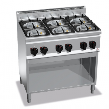 CUCINA A GAS 6 FUOCHI SU VANO - ECO POWER - SERIE 60