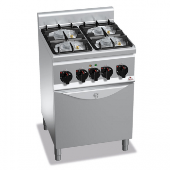 CUCINA A GAS 4 FUOCHI SU FORNO ELETTRICO 1/1 - ECO POWER - SERIE 60