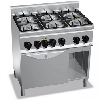 CUCINA A GAS 6 FUOCHI SU FORNO ELETTRICO 1/1 - ECO POWER - SERIE 60