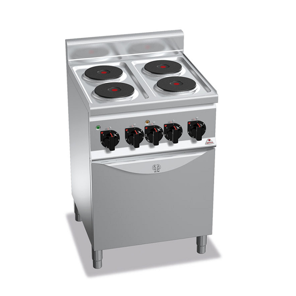 CUCINA ELETTRICA 4 PIASTRE TONDE SU FORNO ELETTRICO - SERIE 60