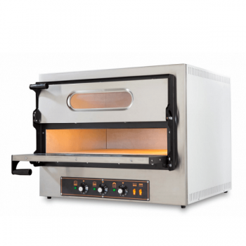 FORNO PIZZA ELETTRICO A CONTROLLO MECCANICO 2 CAMERE 2 + 2 PIZZE - LINEA CUBO