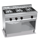 CUCINA A GAS 3 FUOCHI IN LINEA SU FORNO A GAS GN 1/1 - PROFONDITA\' 60 cm