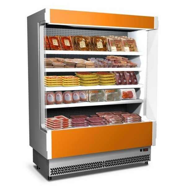 ESPOSITORE MURALE REFRIGERATO VULCANO PER CARNI - PROFONDITA\' 80 cm