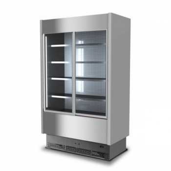 ESPOSITORE MURALE REFRIGERATO PER CARNI CON PORTE SCORREVOLI - PROFONDITA\' 80 cm