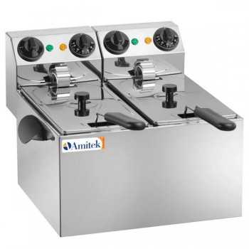 FRITEUSE ÉLECTRIQUE À DOUBLE CUVE - 3+3 Lt