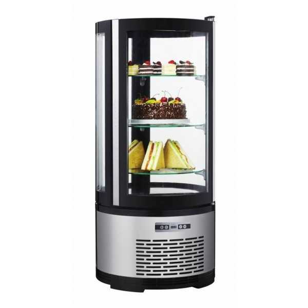 Vitrine réfrigérée à pâtisserie 3 étagères - Capacité 100 litres - Éclairage LED Vitrine réfrigérée à pâtisserie 3 étagères - Capacité 100 litres - Éclairage LED