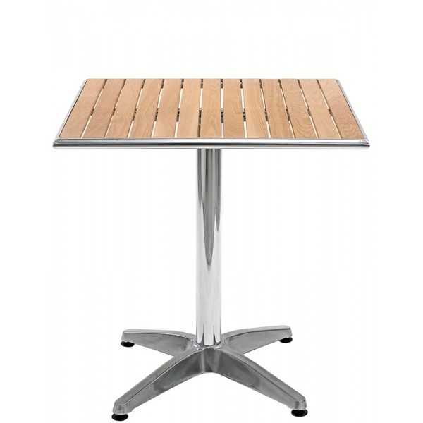 Table carrée avec base en aluminium Table carrée avec base en aluminium