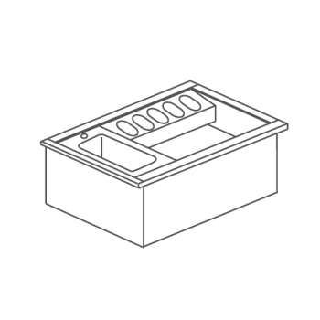 WORKSTATION PER COCKTAIL DA INCASSO CON LAVELLO IN ACCIAIO INOX