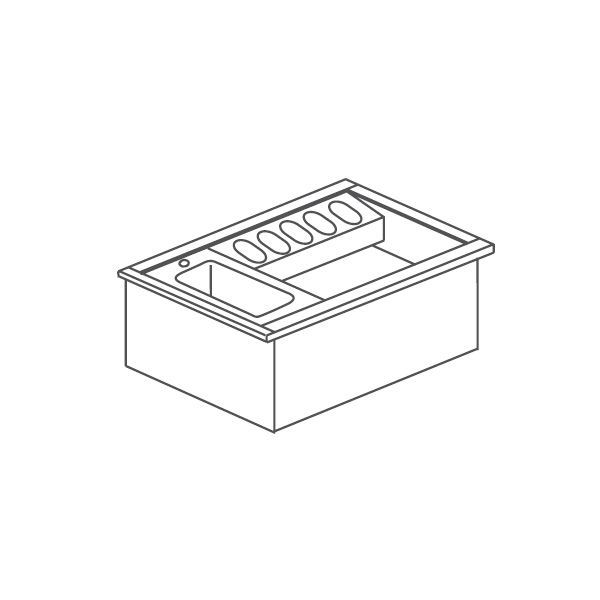 WORKSTATION PER COCKTAIL DA INCASSO CON LAVELLO IN ACCIAIO INOX