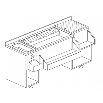 WORKSTATION PER COCKTAIL IN ACCIAIO INOX