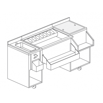 WORKSTATION PER COCKTAIL IN ACCIAIO INOX