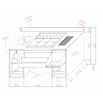 WORKSTATION PER COCKTAIL IN ACCIAIO INOX