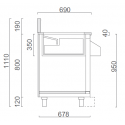 WORKSTATION PER COCKTAIL DA INCASSO SU MOBILE IN ACCIAIO INOX