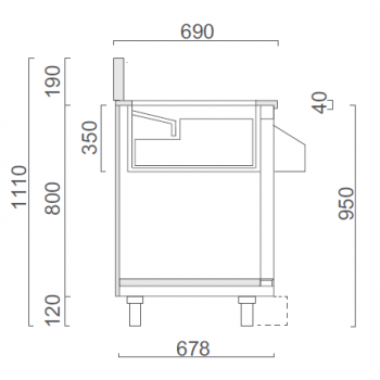 WORKSTATION PER COCKTAIL DA INCASSO SU MOBILE IN ACCIAIO INOX