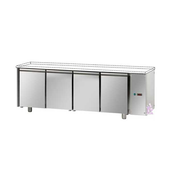 TAVOLO REFRIGERATO PASTICCERIA (60X40) CON 4 PORTE, SENZA PIANO DI LAVORO,  PREDISPOSTO UNITA' REMOTA 248x80x80-87 CM