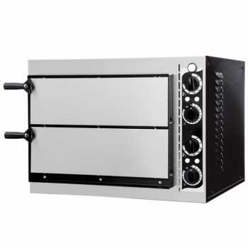 Four à pizza électrique - Commande mécanique - 2 chambres - Capacité 1+1 pizzas