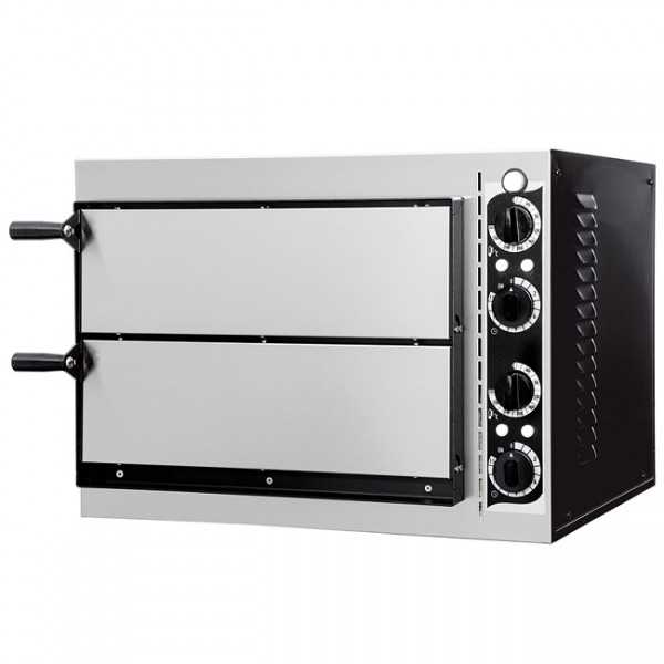 Four à pizza électrique - Commande mécanique - 2 chambres - Capacité 1+1 pizzas