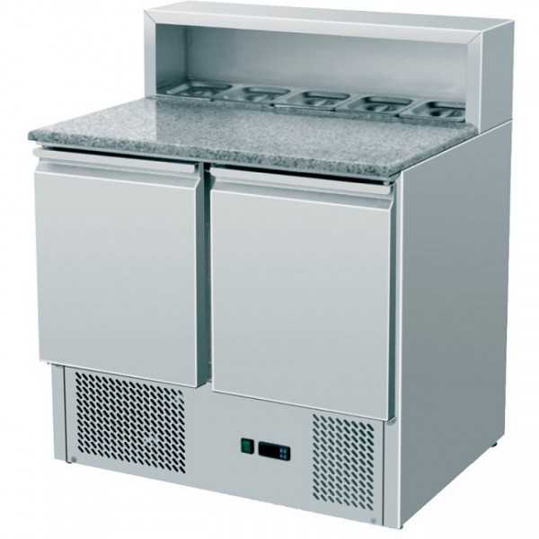 SALADETTE 2 PORTES AVEC DESSUS EN GRANIT, CONÇUE POUR 5 BAC GN 1/6