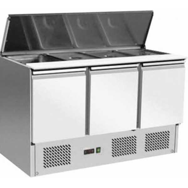 SALADETTE 3 PORTES AVEC COUVERCLE CONÇUE POUR 4 BAC GN 1/1 SALADETTE 3 PORTES AVEC COUVERCLE CONÇUE POUR 4 BAC GN 1/1