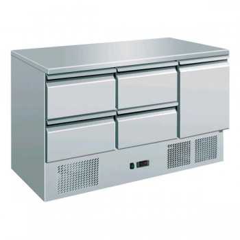 SALADETTE A 1 PORTA E 2 CASSETTIERE IN ACCIAIO INOX