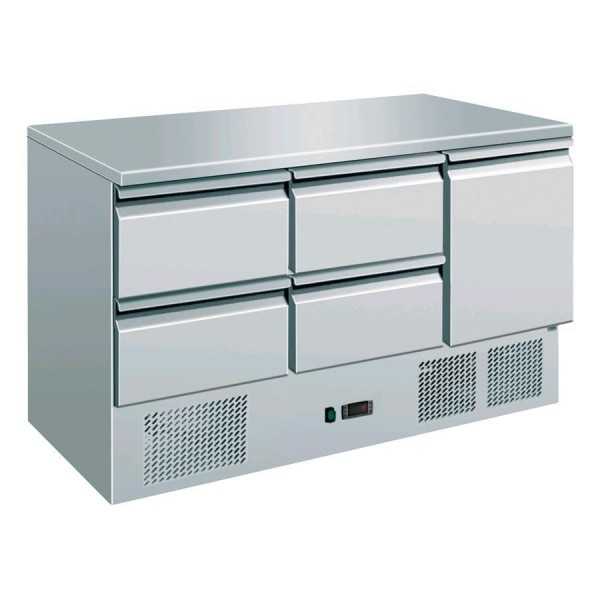 SALADETTE 1 PORTE AVEC 2 TIROIRS EN ACIER INOXYDABLE