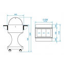 CARRELLO REFRIGERATO IN LEGNO CON CUPOLA IN PLEXIGLASS - CAPACITA\' : 3 VASCHE GN 1/1 - L.111 x P.112 x H.125 cm