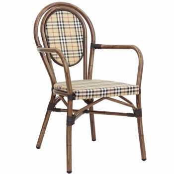 POLTRONCINA IN ALLUMINIO VERNICIATO BAMBU\' TESSUTO IN TEXTILENE