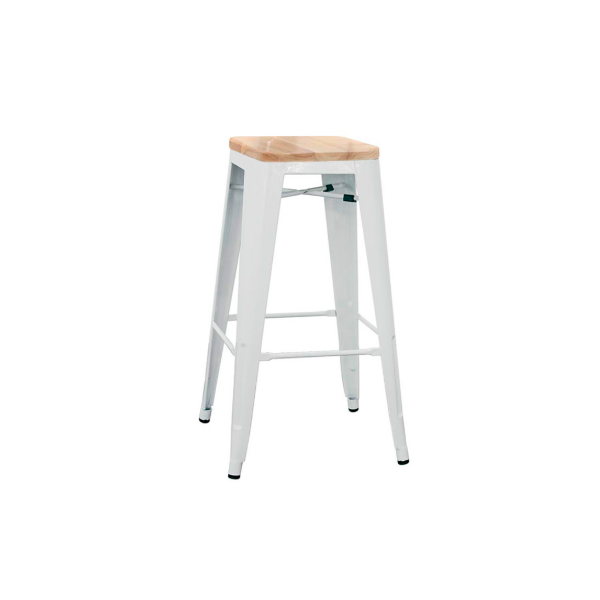 Tabouret en métal peint avec assise en bois Modèle 1082 Tabouret en métal peint avec assise en bois Modèle 1082