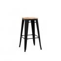 Tabouret en métal peint avec assise en bois Modèle 1082