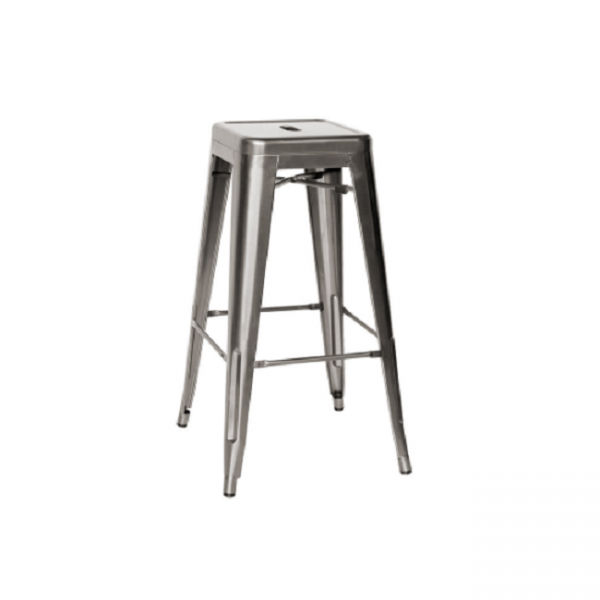 Tabouret en métal peint et vernis transparent Modèle 966 Tabouret en métal peint et vernis transparent Modèle 966