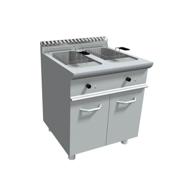 FRITEUSE ÉLECTRIQUE À DEUX CUVES SUR MEUBLE - 17 + 17 L FRITEUSE ÉLECTRIQUE À DEUX CUVES SUR MEUBLE - 17 + 17 L