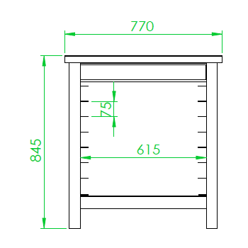 SUPPORTO PER FORNO - L.77 x P.66 x H.85 cm - PORTATEGLIE DA 8 TEGLIE 60 x 40 cm