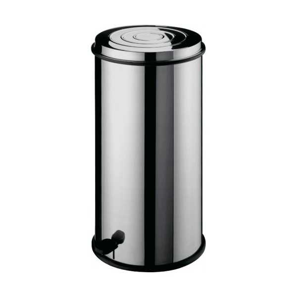 Poubelle ronde en acier inoxydable avec panier intérieur et pédale Poubelle ronde en acier inoxydable avec panier intérieur et pédale