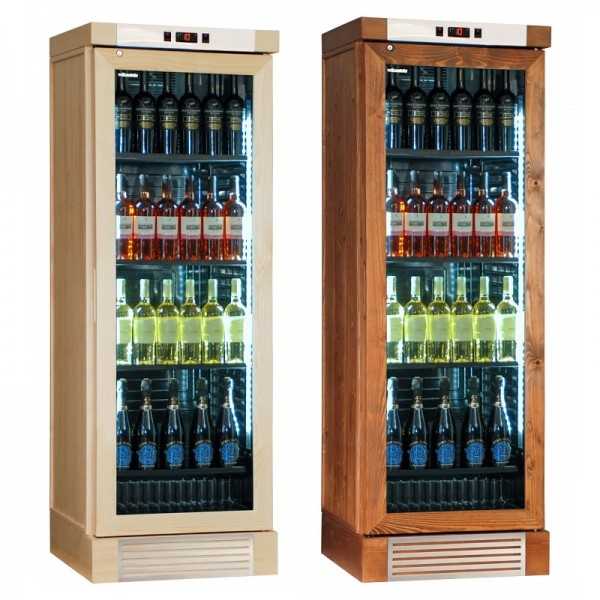 CANTINETTA VINO RIVESTITA IN LEGNO FRASSINO 126 BOTTIGLIE - 65,5 x 63,5 x  188 H cm